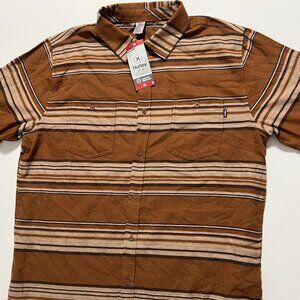 Hurley Shirt NWT Regular Fit Long Sleeve Button Ultra Soft Brown Men's size XL